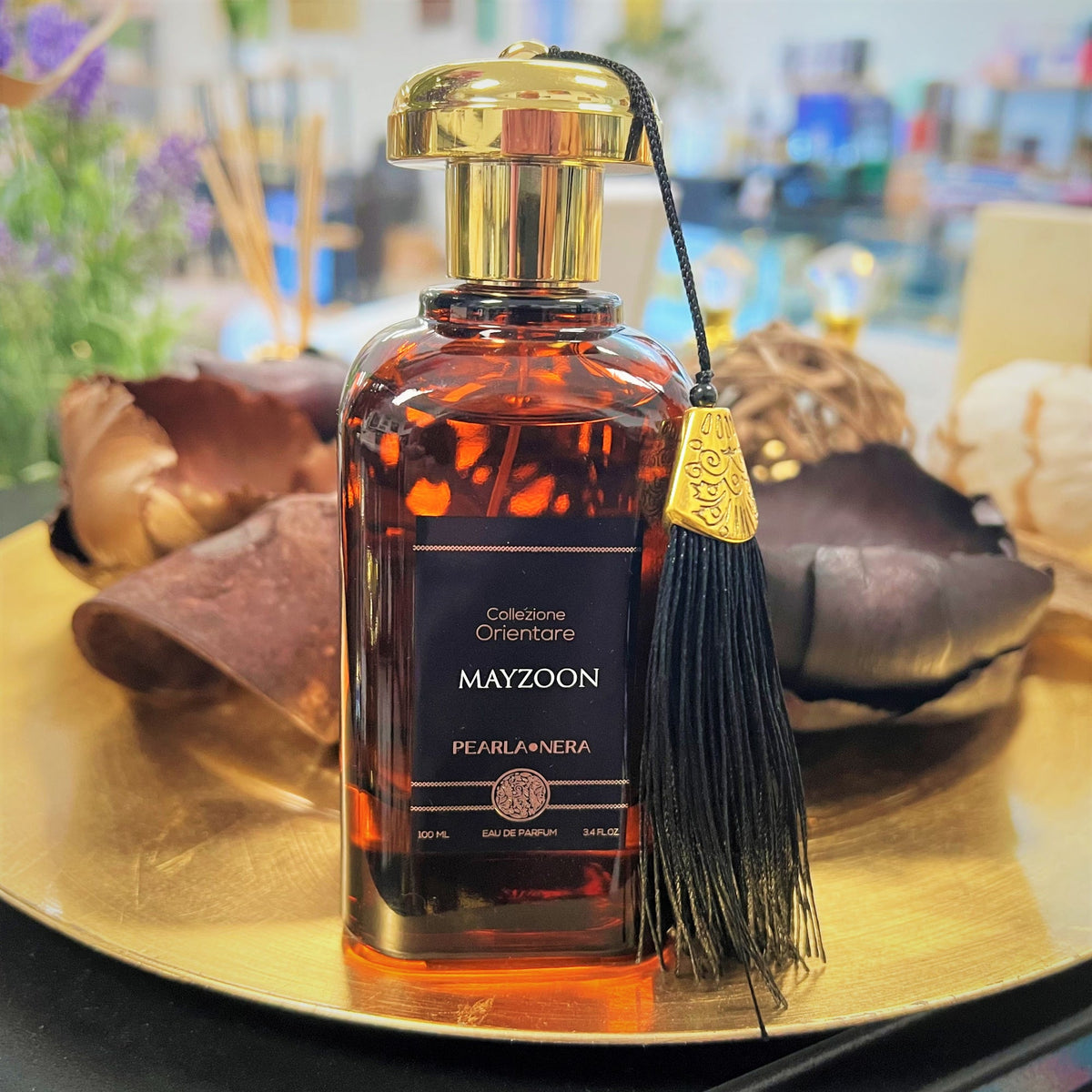 Mazzoon by Perla Nera 100ml EDP — 03 bottle lifestyle gold tray