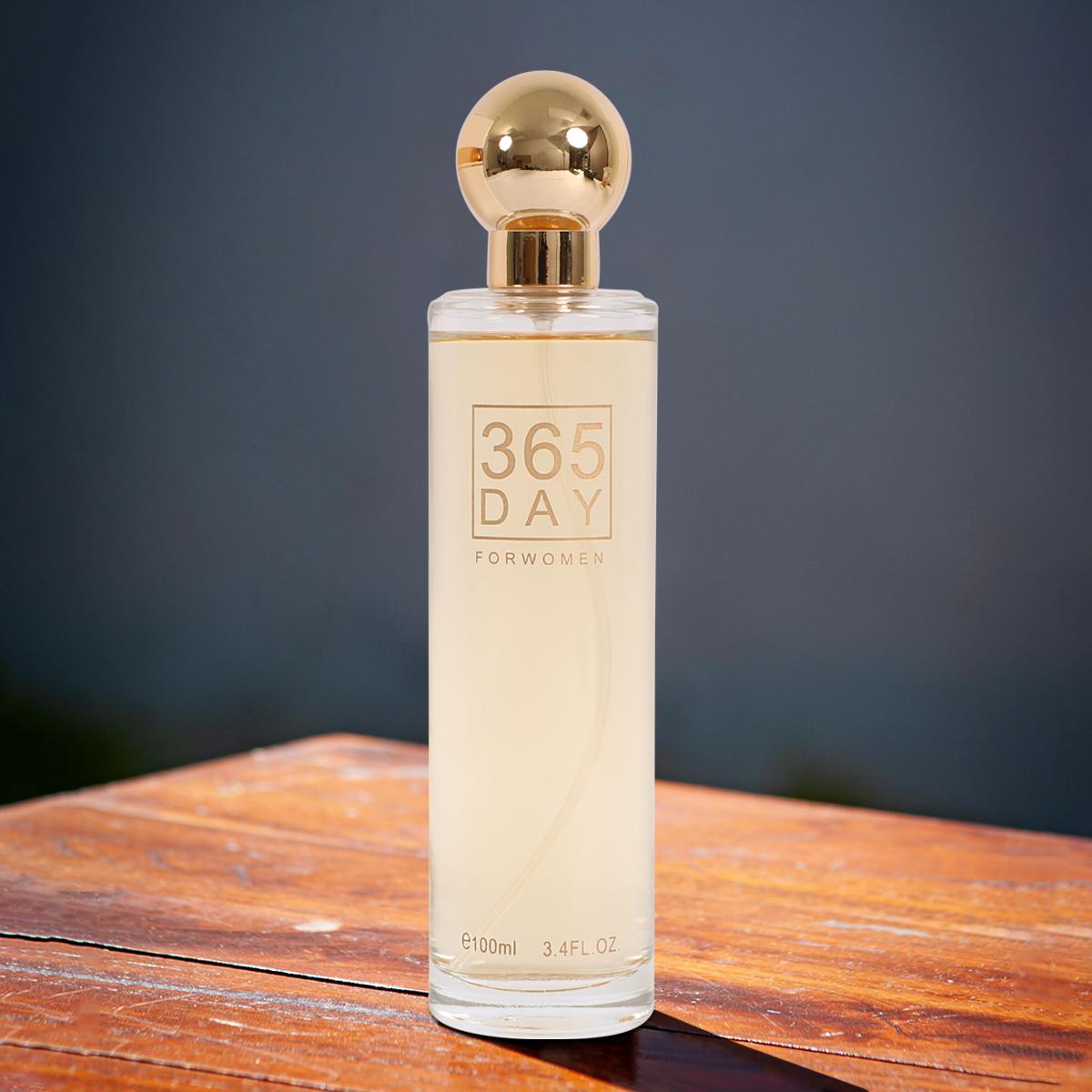 365 Day for Women by EBC Collection, 100ml EDP bottle on wooden table