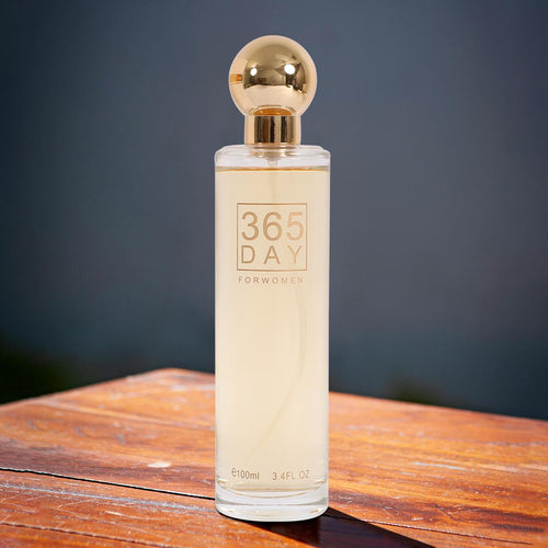 365 Day for Women by EBC Collection, 100ml EDP bottle on wooden table