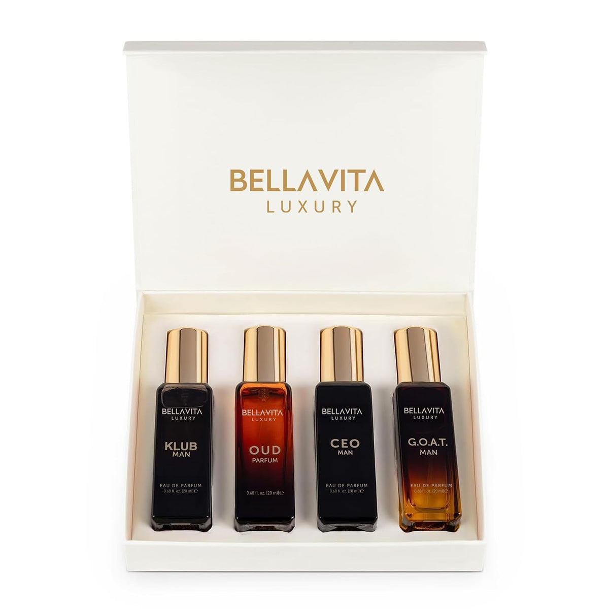 Bella Vita Luxury Perfume Gift Set for Men in open gift box