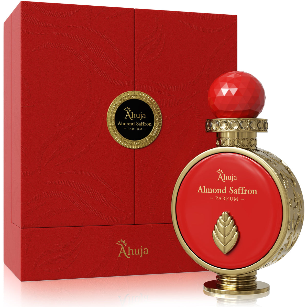 Almond Saffron by Ahuja, 100ml Parfum — bottle with red gift box