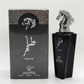 Tahir by Aryan, 100ml EDP — black bottle with silver horse-head cap beside its gift box