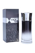 Magic Code by MCH Beauty, 100ml EDT — black-to-clear gradient bottle beside its grey Magic Code gift box