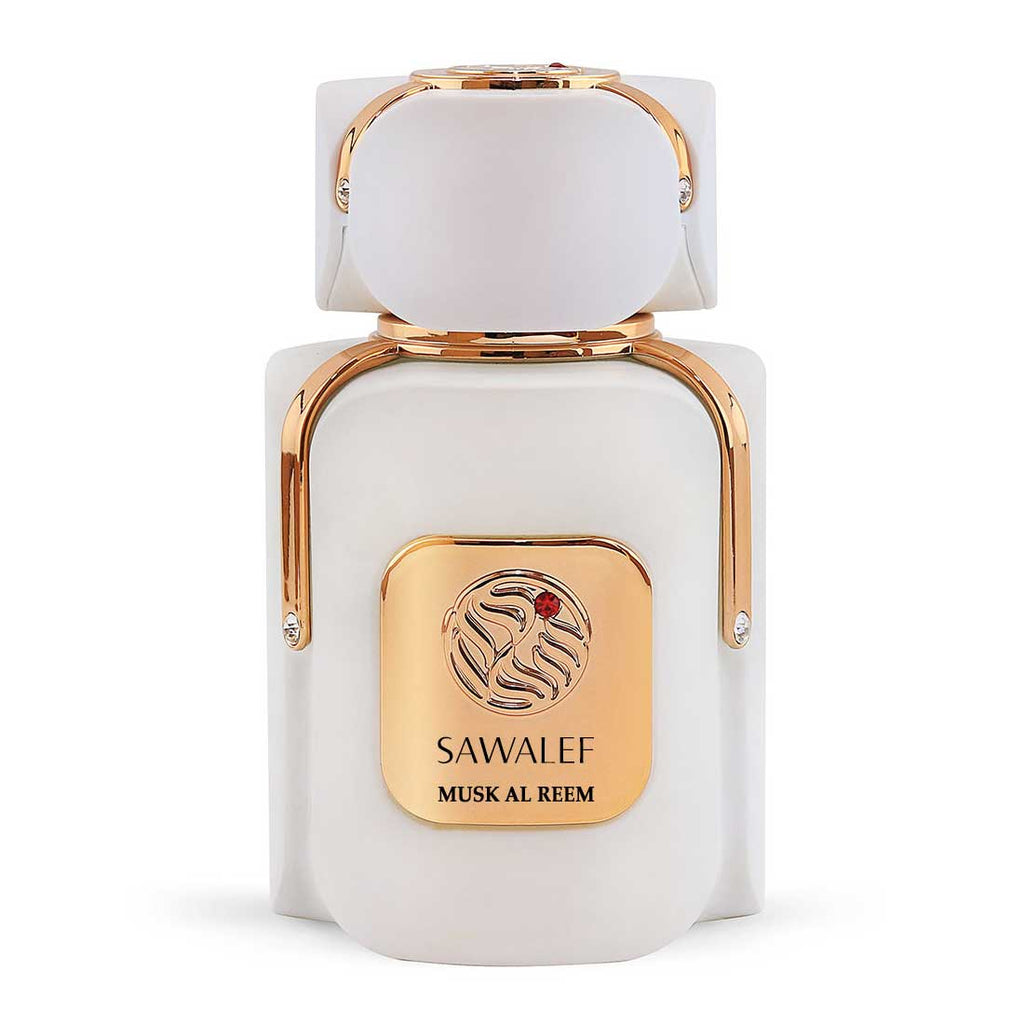 Musk Al Reem by Sawalef 80ml EDP — white and gold bottle packshot (Maison d'Orient)