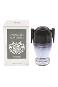 Invincible Platinum Pour Homme by MCH Beauty, 100ml EDT — black and silver bottle beside its gift box