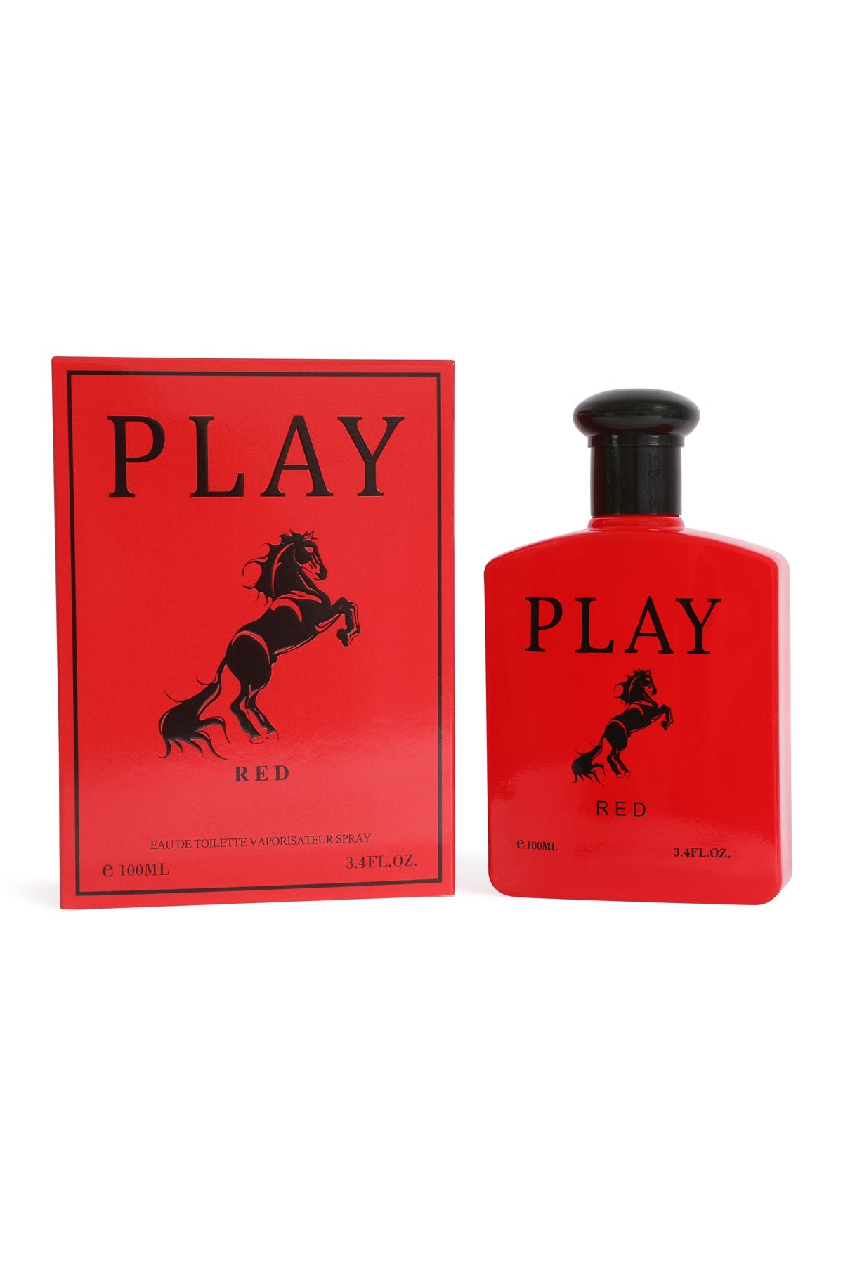 Play Red by EBC Collection, 100ml EDT — red bottle and red gift box