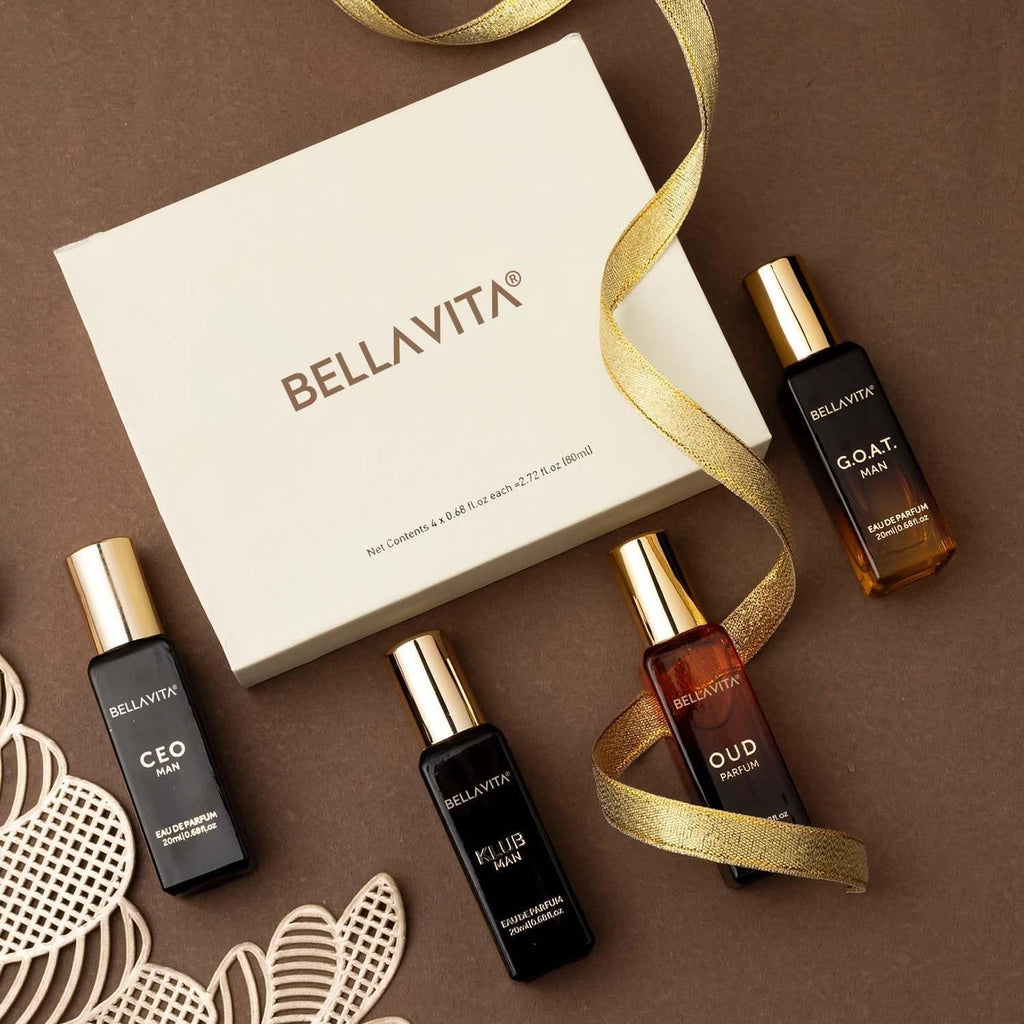 Bella Vita Luxury Perfume Gift Set for Men, 4 x 20ml EDP (2.71 fl oz)