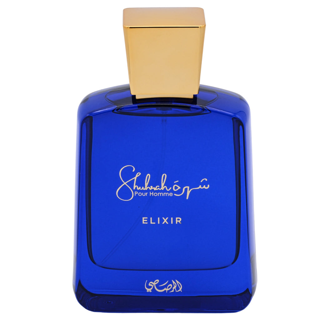 Shuhrah Pour Homme Elixir by Rasasi bottle front