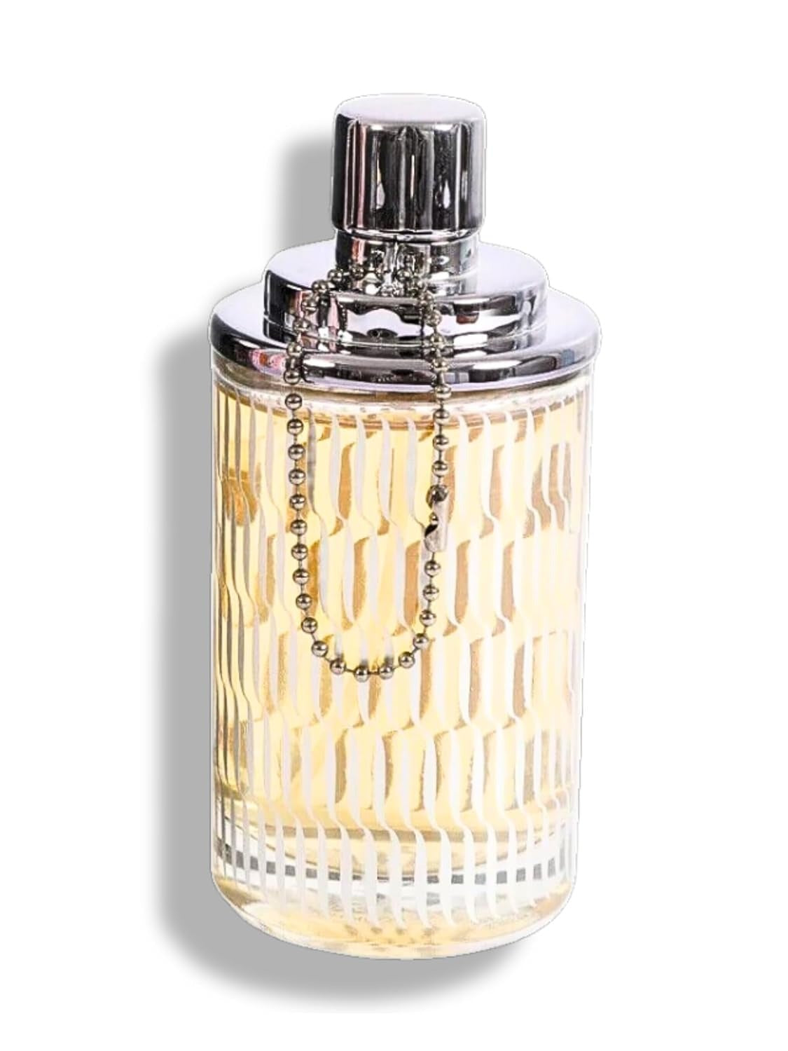 Suits Pour Homme VIP by MCH Beauty, 100ml EDT — gold-etched ribbed glass bottle with silver cap and bead chain