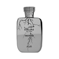 Hawas For Him Thunder by Rasasi, 100ml EDP — front view of the silver bottle with lightning-crackle design