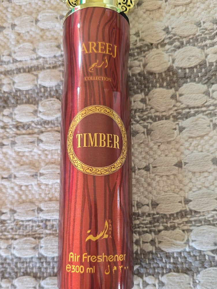 Areej Collection Timber Air Freshener label close-up