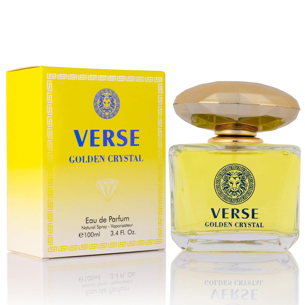 Verse Golden Crystal by Urban Collection, 100ml EDP — box and bottle